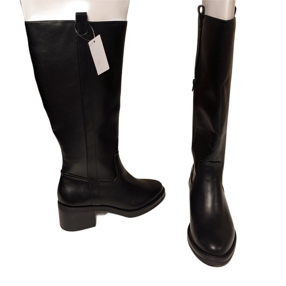 Kensie Black Knee-High Side-Zip Boots - Picture 6 of 9